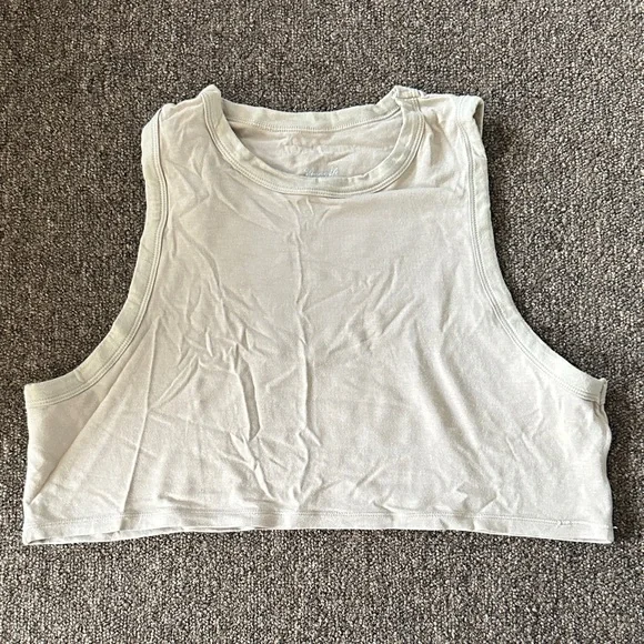 YoungLA Women's Light Beige Cropped Tank - Picture 1 of 1